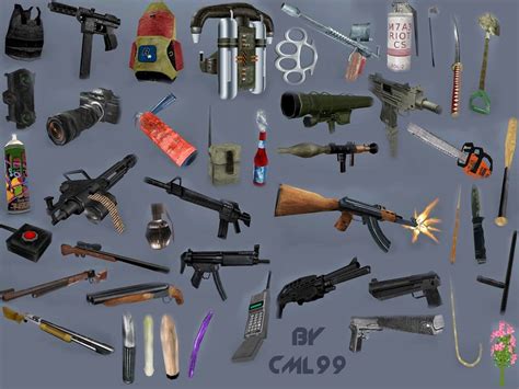 gta sa all weapons|Weapons .